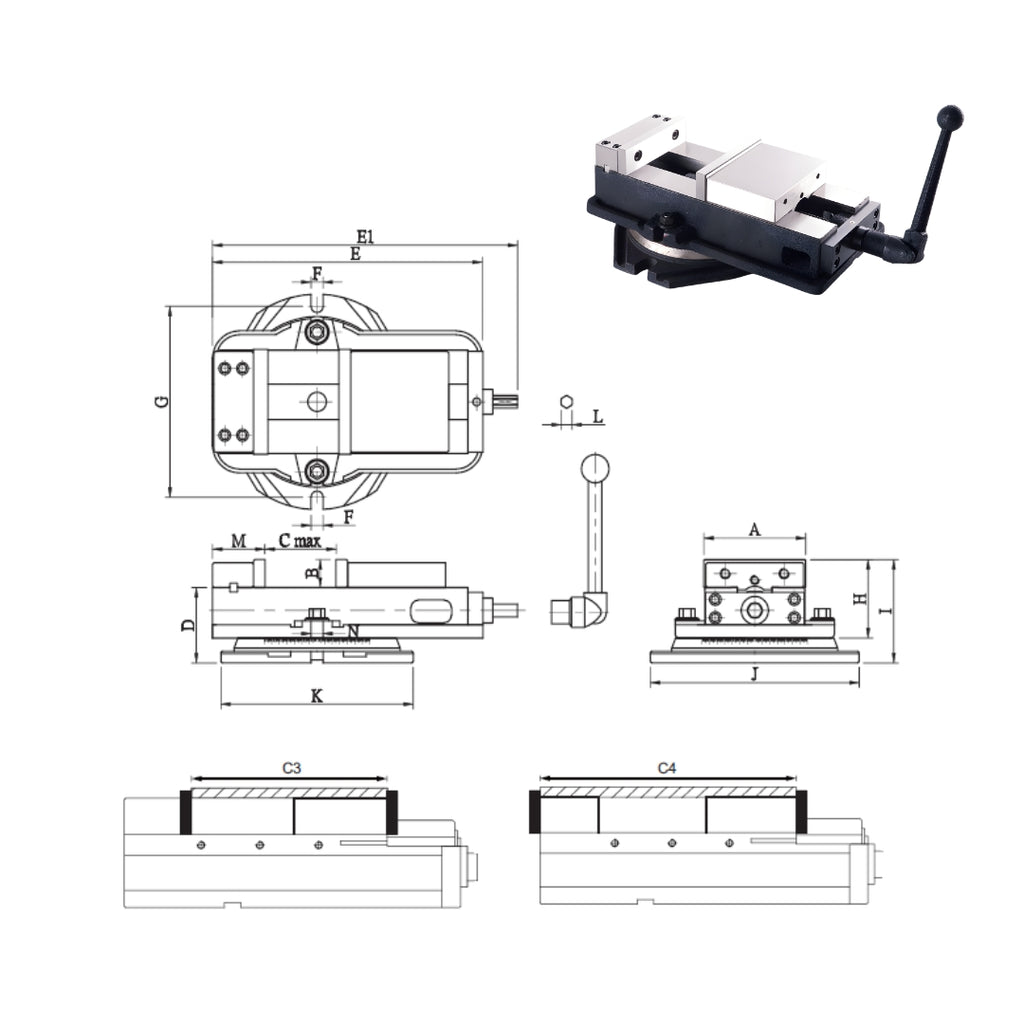 Angle Fixed Milling Machine Vise 100mm SA-4