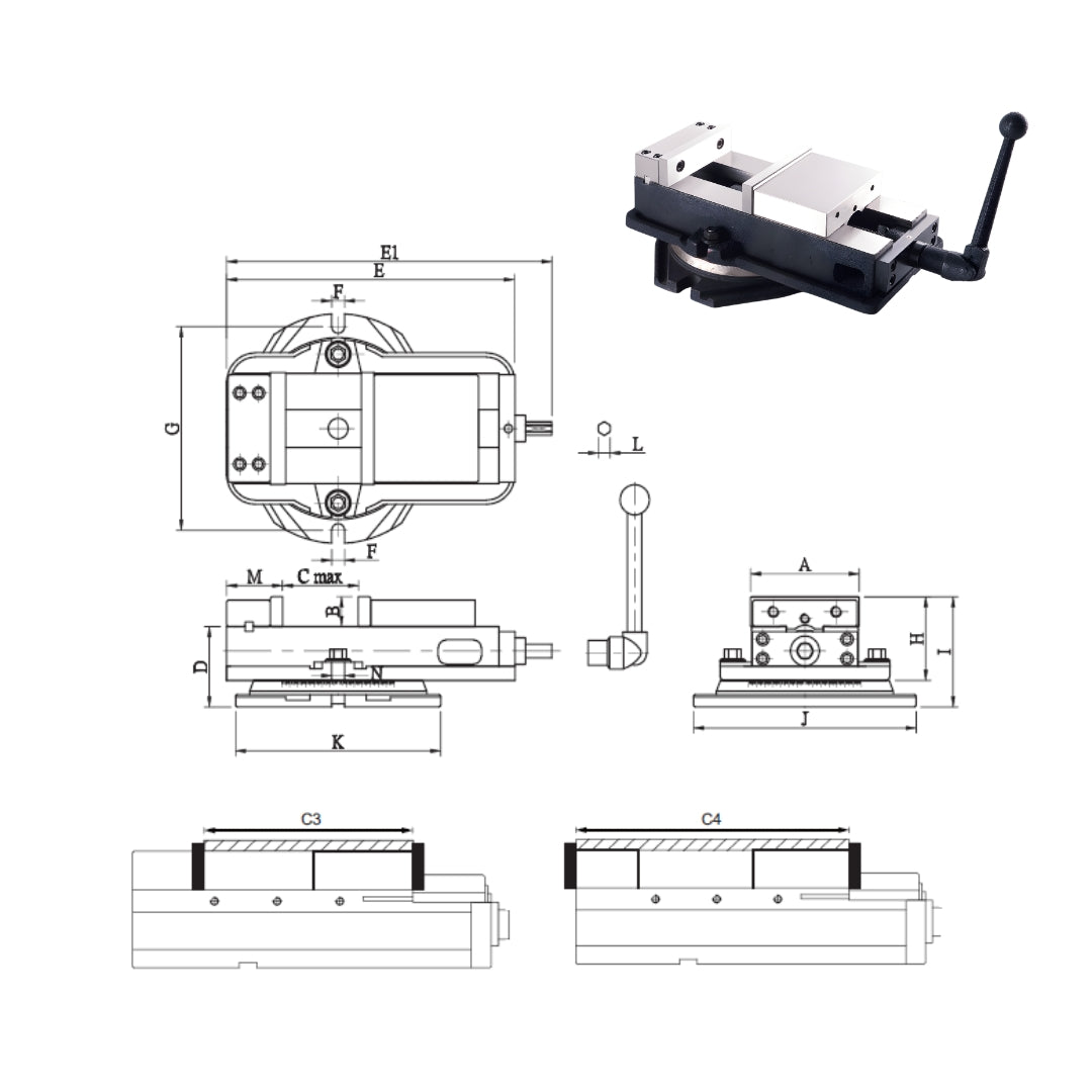 Angle Fixed Milling Machine Vise 100mm SA-4