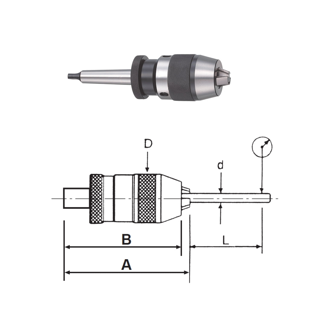 Integrated Type Keyless Drill Chuck SNT-8-MT-2
