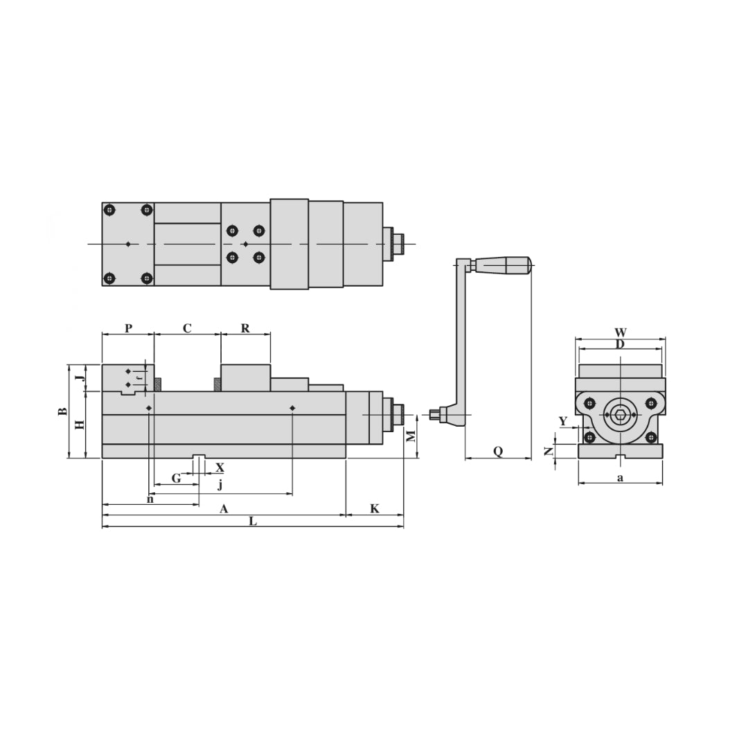 MC Power Vise Mechanical Type 128mm SQC-100