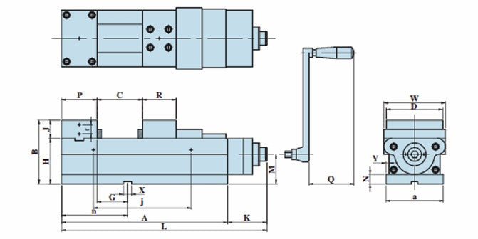 MC Power Vise Mechanical Type 128mm SQC-100